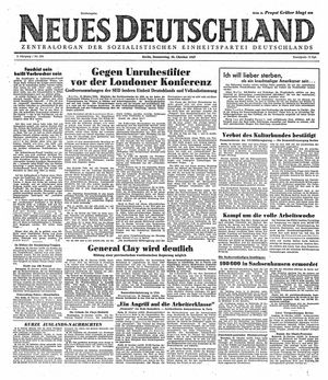 Neues Deutschland Online-Archiv on Oct 30, 1947