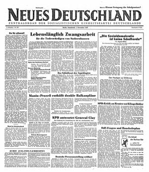 Neues Deutschland Online-Archiv vom 01.11.1947