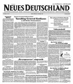Neues Deutschland Online-Archiv vom 05.11.1947