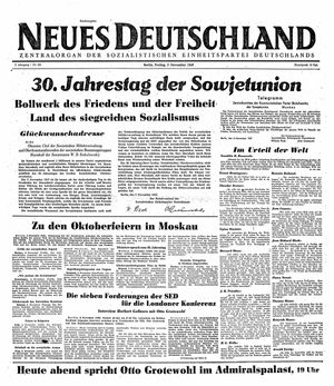 Neues Deutschland Online-Archiv vom 07.11.1947