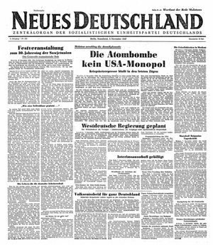 Neues Deutschland Online-Archiv vom 08.11.1947