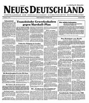 Neues Deutschland Online-Archiv vom 15.11.1947