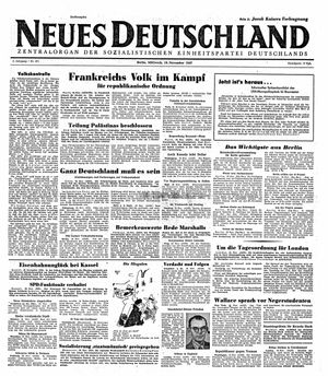 Neues Deutschland Online-Archiv on Nov 19, 1947