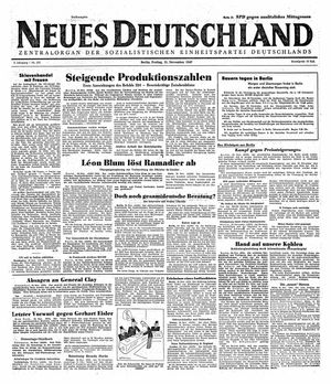 Neues Deutschland Online-Archiv vom 21.11.1947