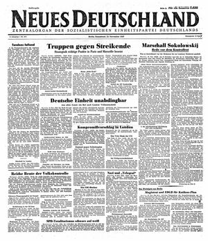 Neues Deutschland Online-Archiv on Nov 22, 1947