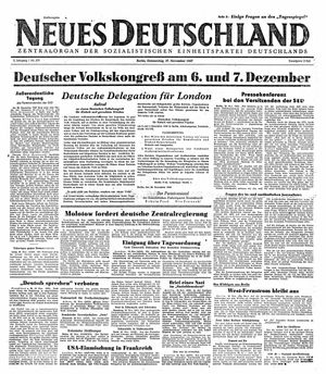 Neues Deutschland Online-Archiv vom 27.11.1947