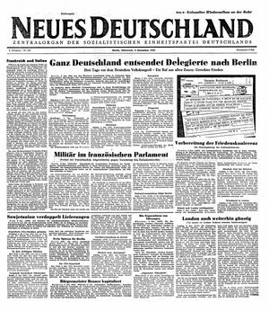 Neues Deutschland Online-Archiv vom 03.12.1947