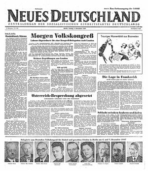 Neues Deutschland Online-Archiv vom 05.12.1947