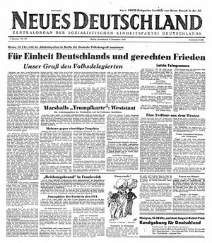 Neues Deutschland Online-Archiv vom 06.12.1947