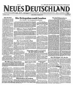 Neues Deutschland Online-Archiv vom 12.12.1947