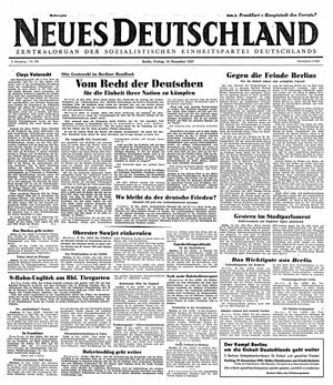 Neues Deutschland Online-Archiv vom 19.12.1947