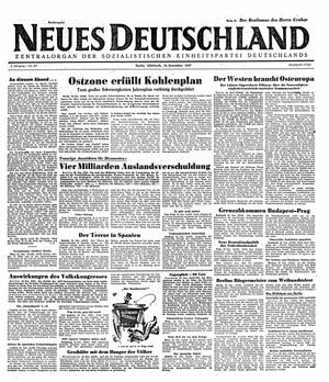 Neues Deutschland Online-Archiv vom 24.12.1947