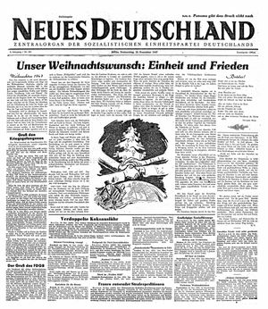 Neues Deutschland Online-Archiv vom 25.12.1947