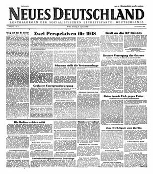 Neues Deutschland Online-Archiv vom 04.01.1948