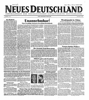 Neues Deutschland Online-Archiv vom 08.01.1948