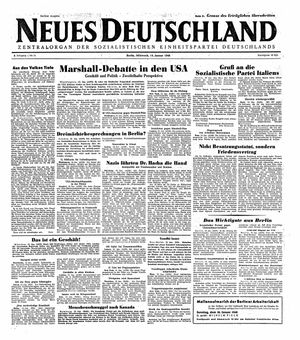 Neues Deutschland Online-Archiv vom 14.01.1948
