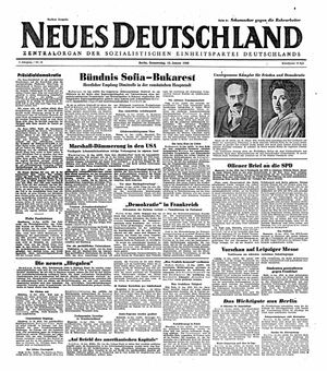 Neues Deutschland Online-Archiv vom 15.01.1948