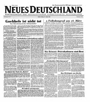 Neues Deutschland Online-Archiv vom 16.01.1948