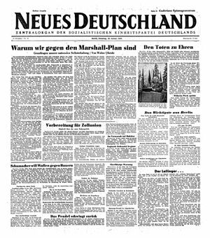 Neues Deutschland Online-Archiv vom 20.01.1948