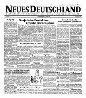 Neues Deutschland Online-Archiv vom 21.01.1948
