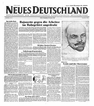 Neues Deutschland Online-Archiv vom 22.01.1948