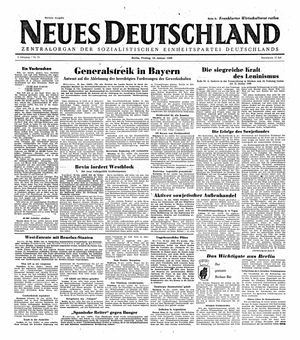 Neues Deutschland Online-Archiv vom 23.01.1948