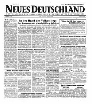 Neues Deutschland Online-Archiv vom 29.01.1948