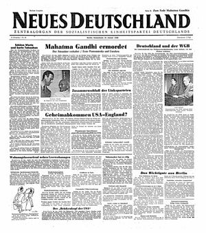 Neues Deutschland Online-Archiv vom 31.01.1948