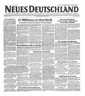 Neues Deutschland Online-Archiv vom 03.02.1948