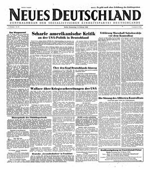Neues Deutschland Online-Archiv vom 12.02.1948