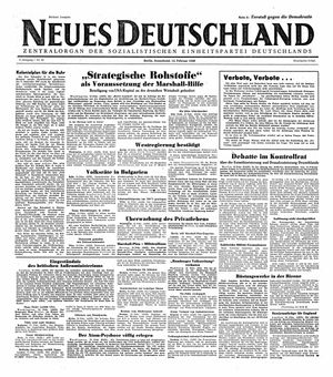 Neues Deutschland Online-Archiv vom 14.02.1948
