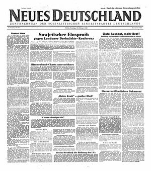 Neues Deutschland Online-Archiv vom 15.02.1948