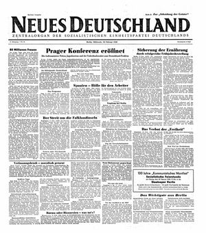 Neues Deutschland Online-Archiv vom 18.02.1948