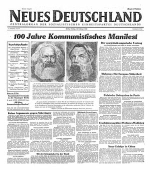 Neues Deutschland Online-Archiv vom 20.02.1948