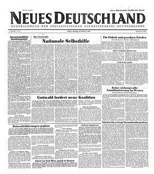 Neues Deutschland Online-Archiv on Feb 22, 1948
