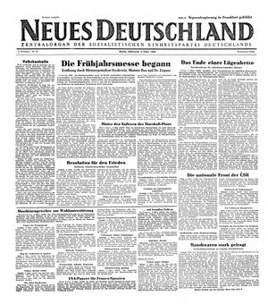 Neues Deutschland Online-Archiv vom 03.03.1948