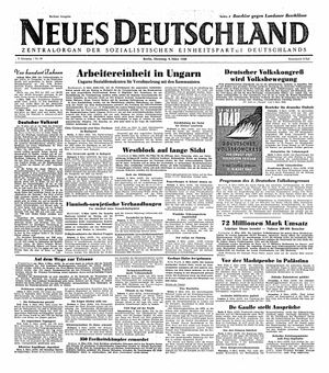 Neues Deutschland Online-Archiv vom 09.03.1948