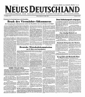 Neues Deutschland Online-Archiv vom 10.03.1948