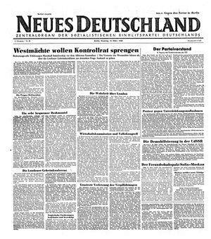Neues Deutschland Online-Archiv vom 21.03.1948