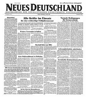 Neues Deutschland Online-Archiv vom 03.04.1948