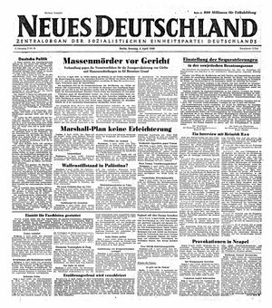 Neues Deutschland Online-Archiv vom 04.04.1948