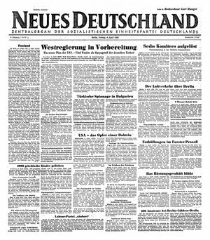 Neues Deutschland Online-Archiv vom 09.04.1948