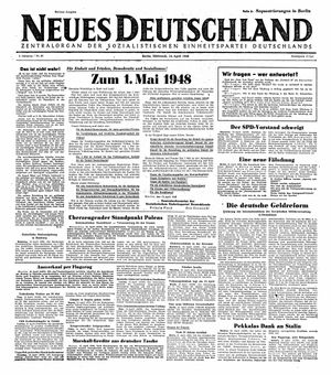 Neues Deutschland Online-Archiv vom 14.04.1948