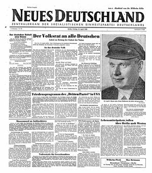Neues Deutschland Online-Archiv vom 16.04.1948