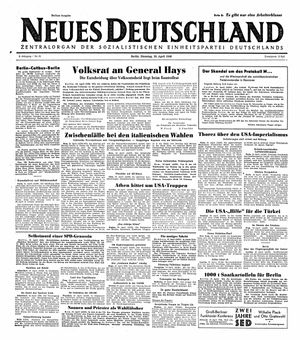 Neues Deutschland Online-Archiv vom 20.04.1948