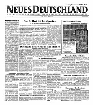 Neues Deutschland Online-Archiv vom 27.04.1948