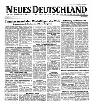 Neues Deutschland Online-Archiv vom 29.04.1948