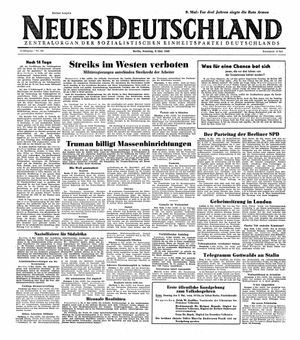 Neues Deutschland Online-Archiv vom 09.05.1948