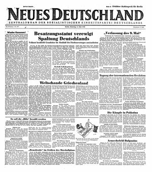 Neues Deutschland Online-Archiv vom 11.05.1948