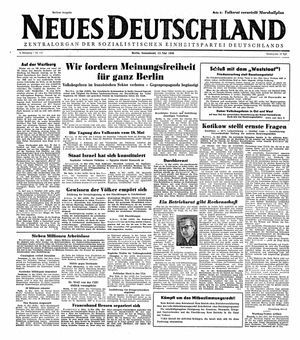 Neues Deutschland Online-Archiv vom 15.05.1948
